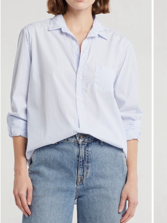 Frank & Eileen Tops - Frank & Eileen Light Blue and White Striped Button-Up Shirt